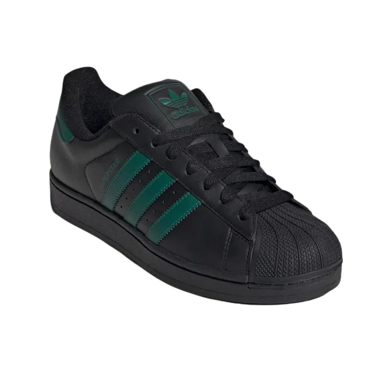 Adidas Originals SUPERSTAR Anti Slip Wear Resistant Low Top Skateboard Shoes Unisex Black Green-2