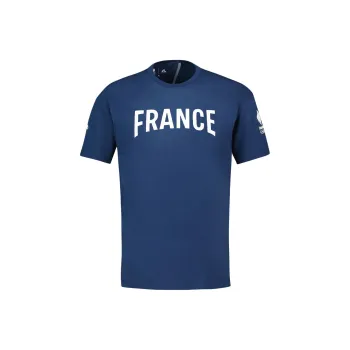 Le Coq Sportif Paris Olympic Games Series SS24 T-Shirt Équipe De France Homme T-Shirt Men's Badge Blue