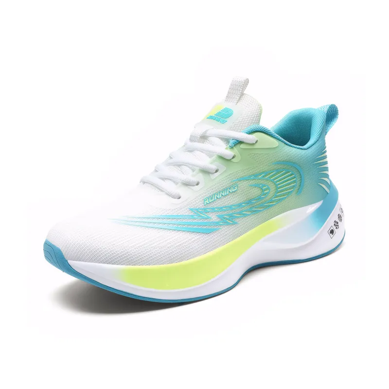 Kuding Running Shoes Unisex Low Top White/Green/Black-1