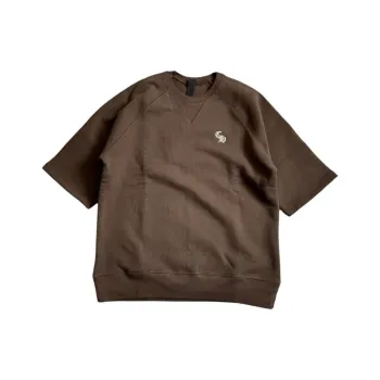 Chrome Hearts Solid Color Logo Embroidered Crew Neck Short Sleeved Shirt T Shirt Men's Umber