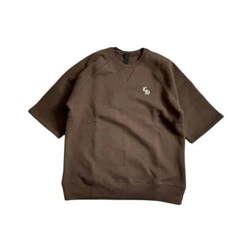 Chrome Hearts Solid Color Logo Embroidered Crew Neck Short Sleeved Shirt T Shirt Men's Umber