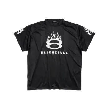 Balenciaga Burning Unity T Shirt Oversized T Shirt Men's Black