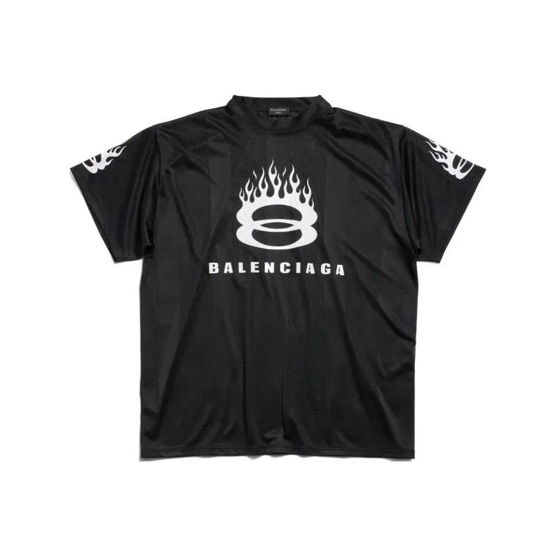 Balenciaga Burning Unity T Shirt Oversized T Shirt Men's Black-0