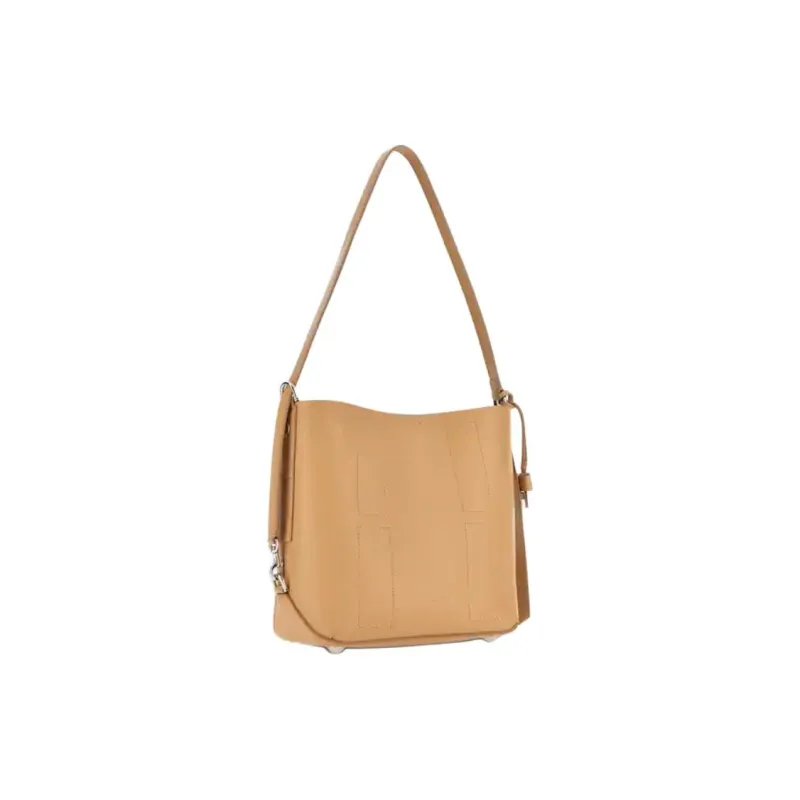 HOGAN Leather HOBO Bag Shoulder Bag Small Size Women's Beige-1