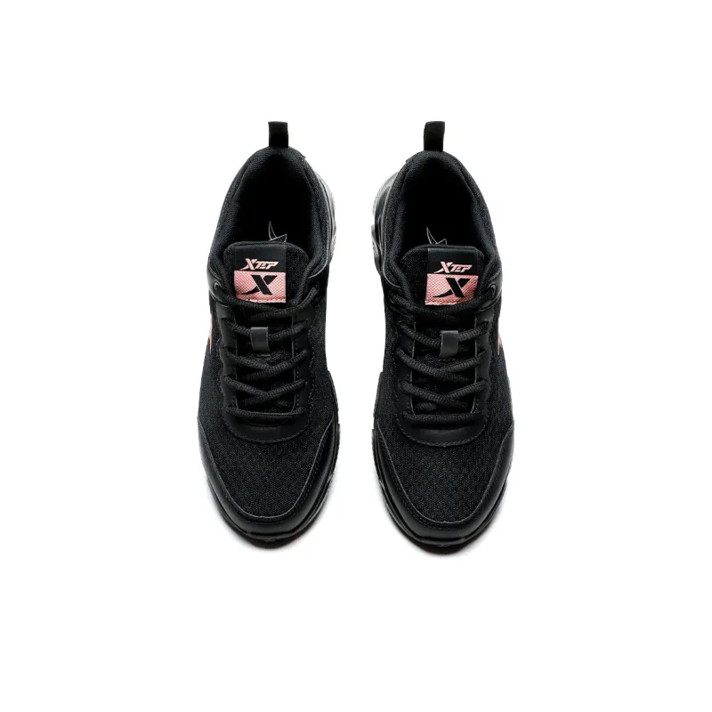 XTEP Breathable And Lightweight Low Top Casual Running Shoes Women's Black Gold-3
