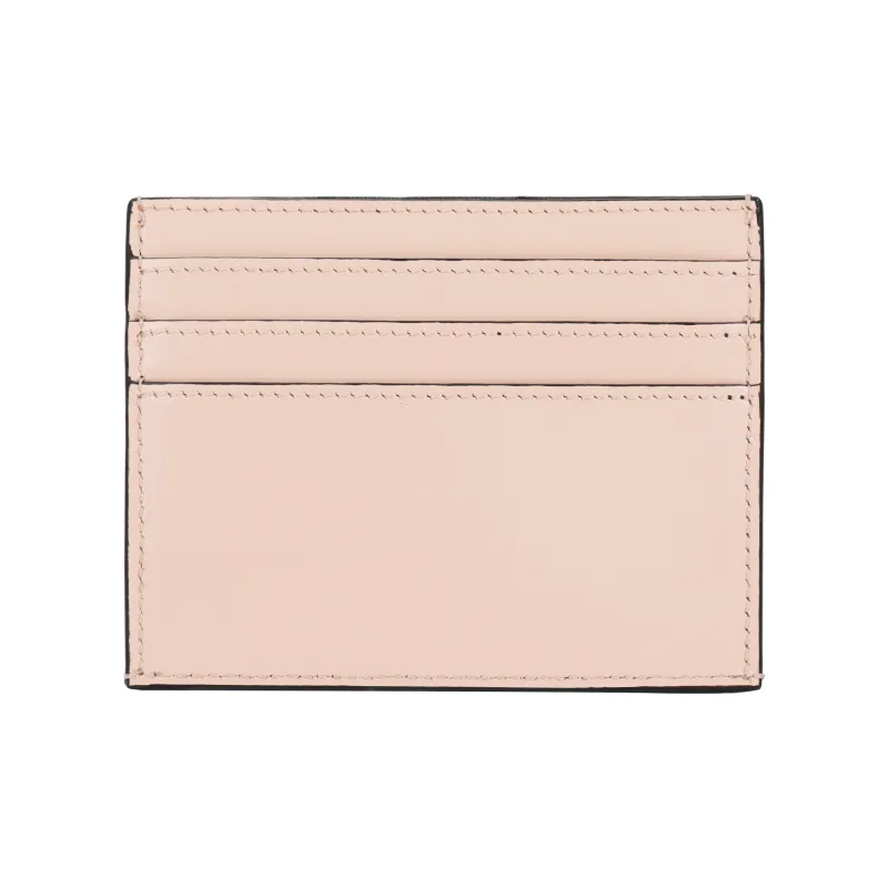 FENDI Calfskin Card Holder, Wallet Women's Light Pink Red-2