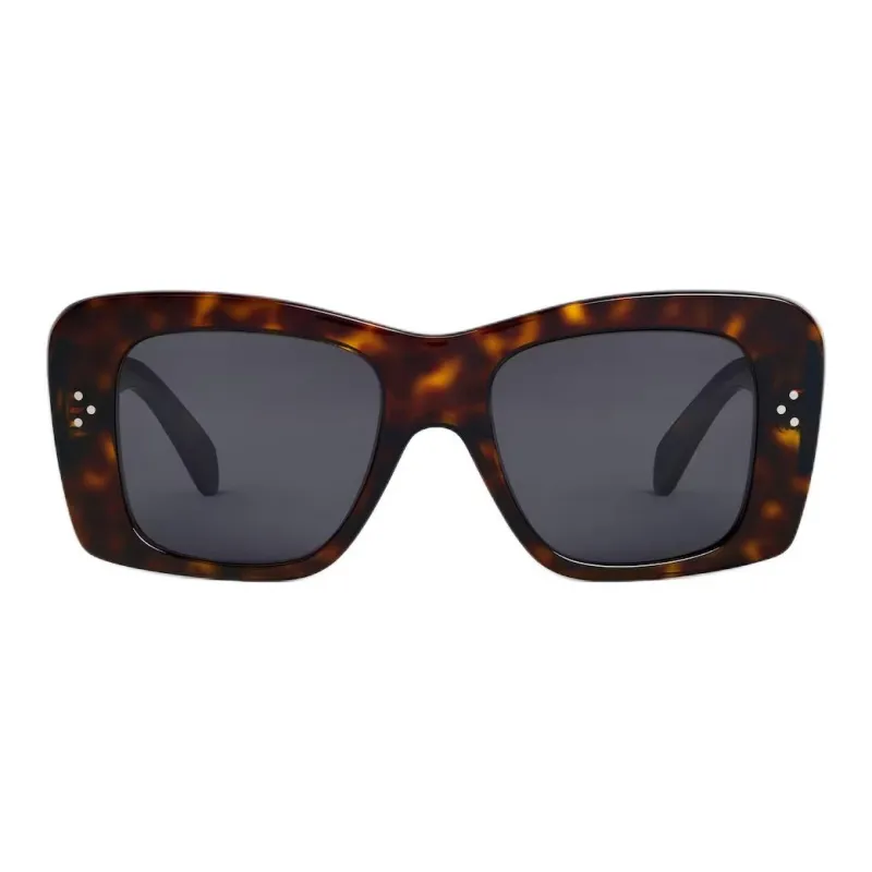 CELINE Acetate Square Sunglasses Women's Tortoiseshell-1