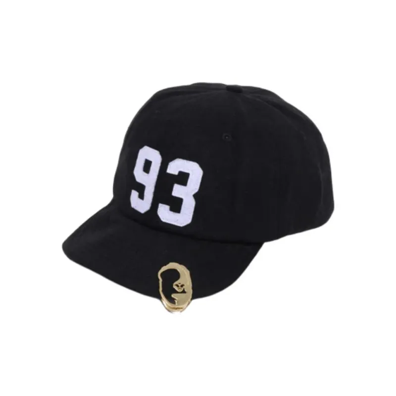 A BATHING APE Cotton Baseball Caps Unisex Black-0