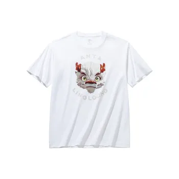 Anta Spirit Dragon Sports Lifestyle Collection T Shirt Unisex Snowflake White
