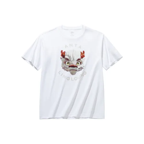 Anta Spirit Dragon Sports Lifestyle Collection T Shirt Unisex Snowflake White
