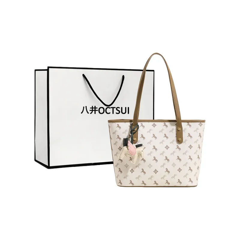 OCTSUI PU Tote Bag Shopping Bag Shoulder Bag Regular Women's Peach Pink/Nut Apricot/Dusk Black-4