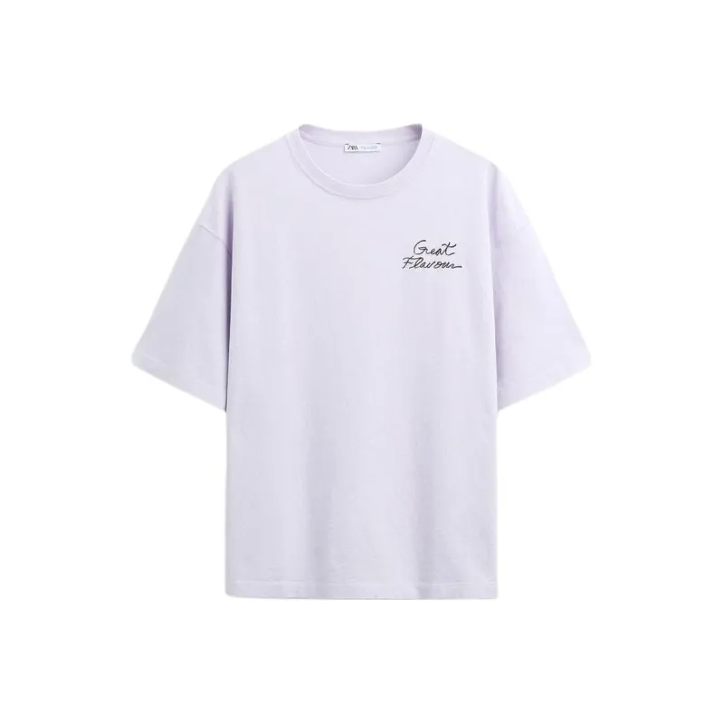 ZARA T Shirts Men Purple-0