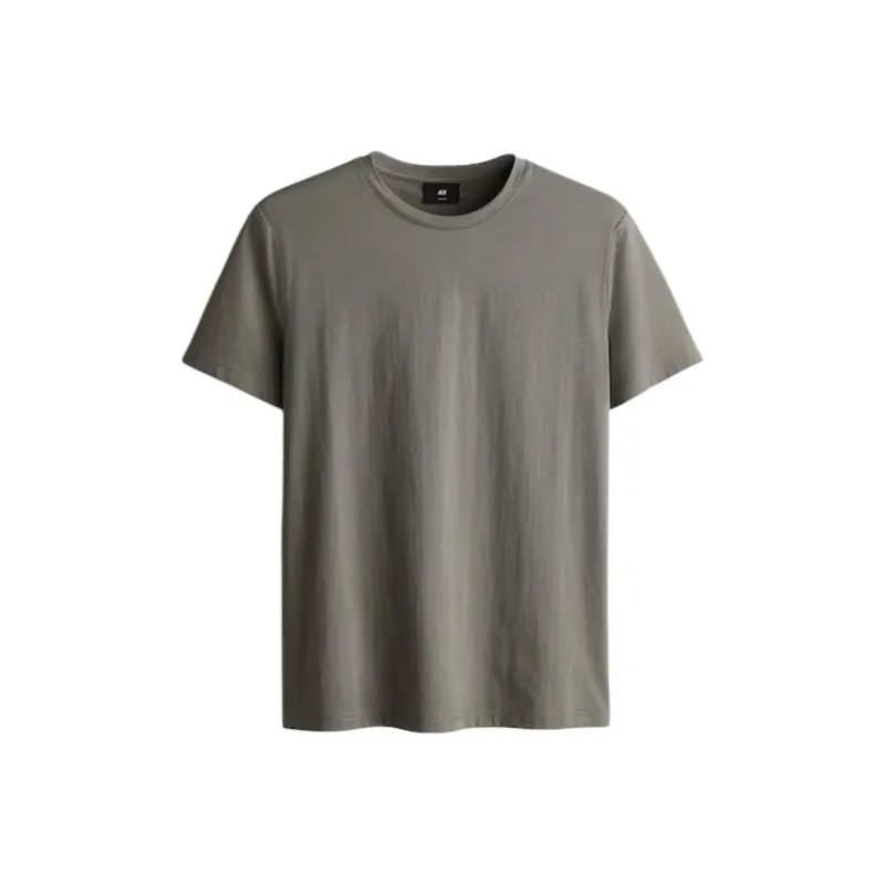 H&M T Shirt Men's Dark Khaki Green-0