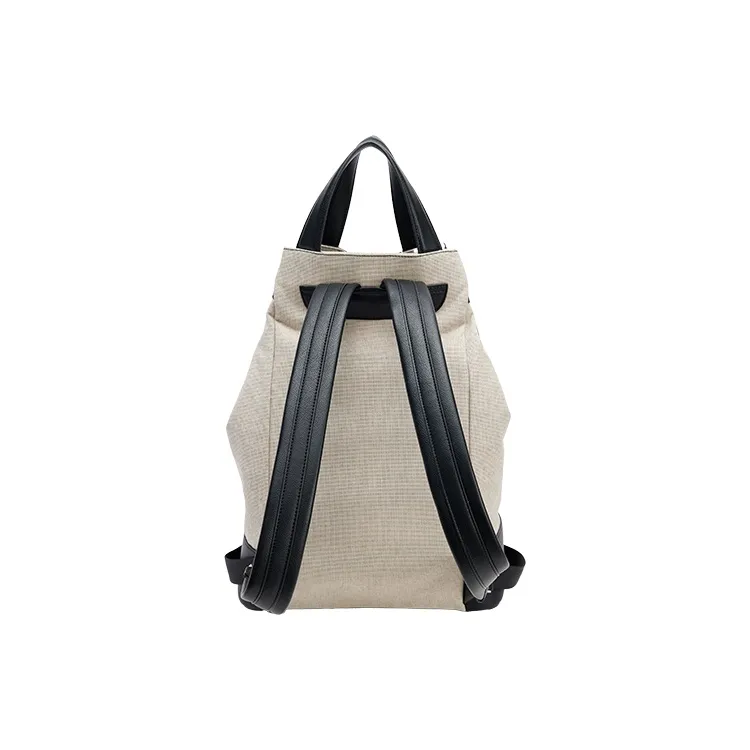 URBAN REVIVO Fabric Backpack Tubas Men's Ecru-2