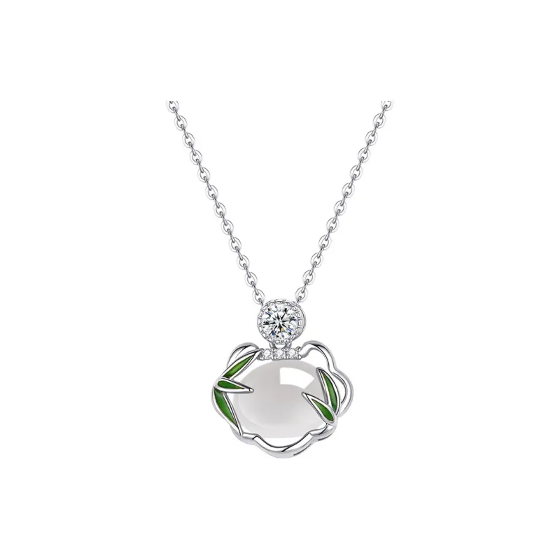 Emerald Chalcedony Jade Necklaces Women's-4