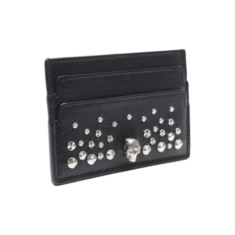 Alexander McQueen Cow Leather Card Holder Card Holder Women's Black-1