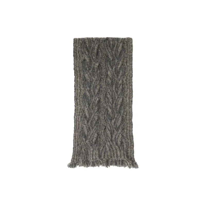 ECKHAUS LATTA Alpaca Merino Wool Polyamide Knit Scarves Men's Stone Color-0