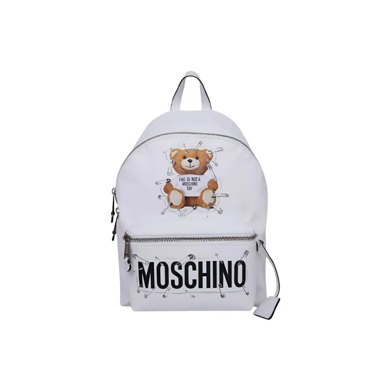MOSCHINO PU Backpack Large Size Unisex White-0