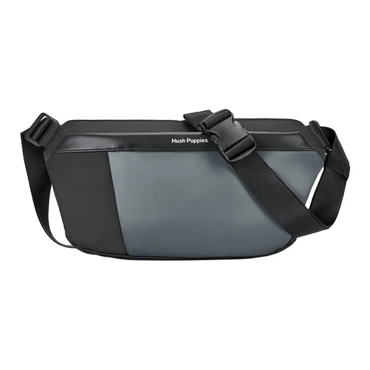 Hush Puppies Fabric Fanny Pack Men's Black Gray Color-0