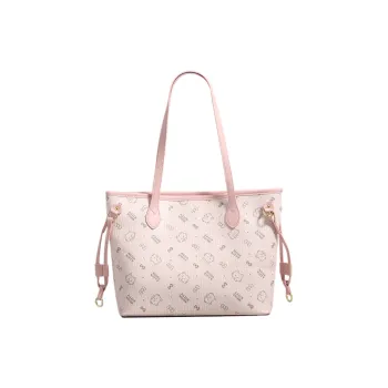 NATTY PU Tote Bag, Shopping Bag, Shoulder Bag Women's Pink/Ecru/Brown