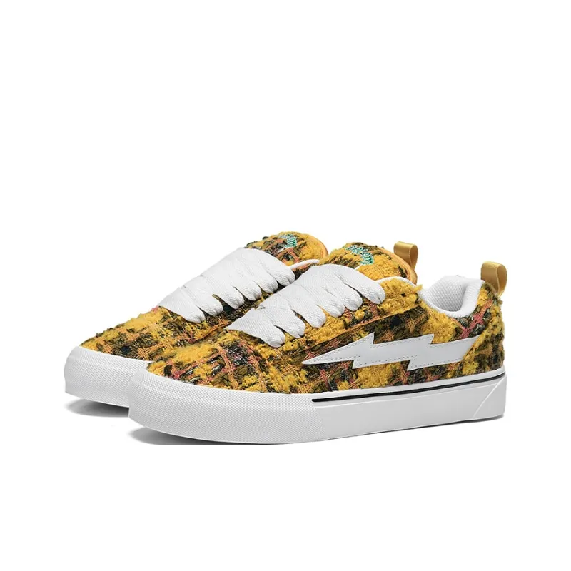 VFTS Lightning Skateboard Shoes Anti Slip Wear Resistant Low Top Students Preppy Style Puffy Shoes Unisex-11
