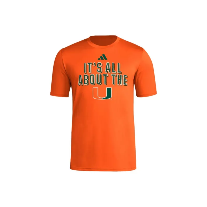 Adidas Free Shipping With AdiClub Miami Hurricanes Short Sleeve Pre-Game Tee-0