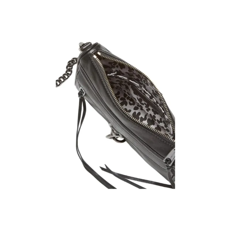 REBECCA MINKOFF Genuine Leather Crossbody Bag Shoulder Bag Women's Black-2