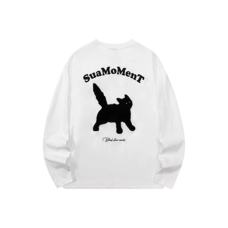 Suamoment T Shirt Spring And Summer Cute Cartoon Casual Loose Fit Long Sleeved T Shirt Unisex-3