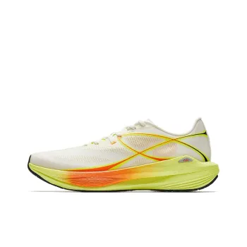 Anta Breathable Lightweight Low Top Casual Running Shoes Men's White Green Orange