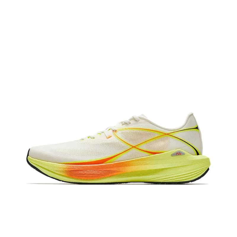 Anta Breathable Lightweight Low Top Casual Running Shoes Men's White Green Orange-0