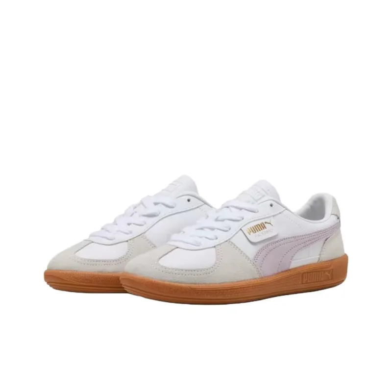 PUMA Palermo Lth Anti Slip Wear Resistant Low Top Skateboard Shoes Women's White-1