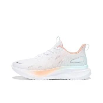 QIAODAN Cushioned Wear Resistant Breathable Low Top Casual Running Shoes Women's White Pink