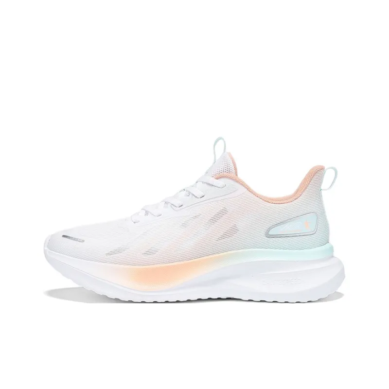 QIAODAN Cushioned Wear Resistant Breathable Low Top Casual Running Shoes Women's White Pink-0