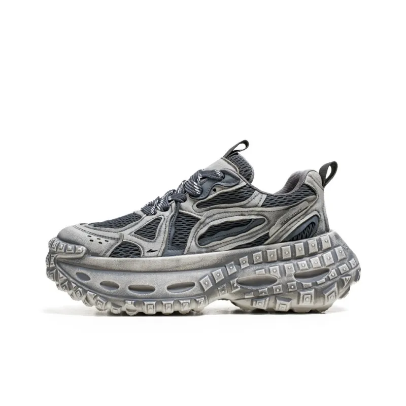 Kuding Anti Slip And Wear Resistant Height Increasing Low Top Chunky Sneakers Men's-4