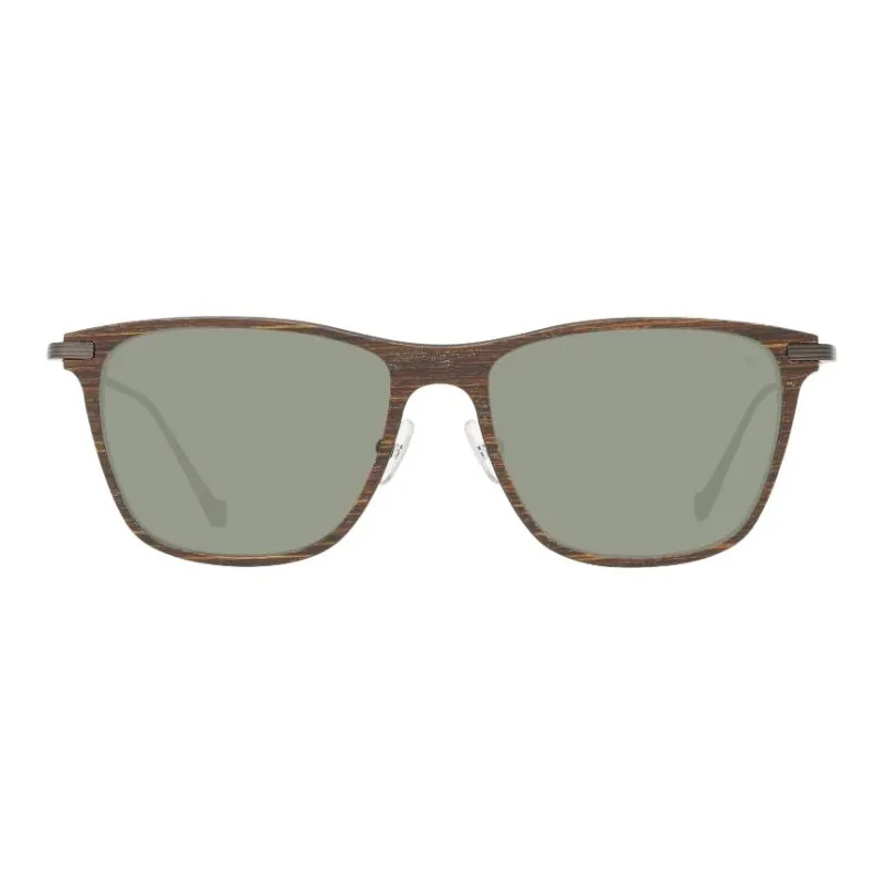 HACKETT LONDON Wooden Rectangular Sunglasses Men's Brown-1