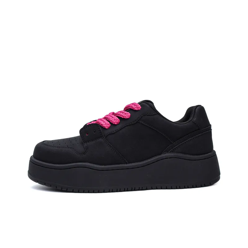Rummaden Cushioned Slip Resistant Abrasion Resistant Breathable Low Top Skateboard Shoes Unisex Black-0