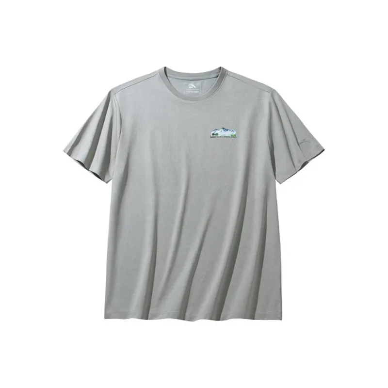 Anta x ZHONGGUOGUOJIADILI LIANMINGKUAN T Shirt Men's Pearlescent Gray-0