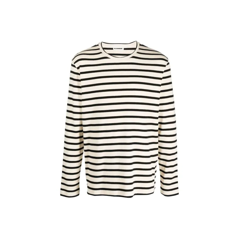 JIL SANDER + Striped Crewneck Sweatshirt-0