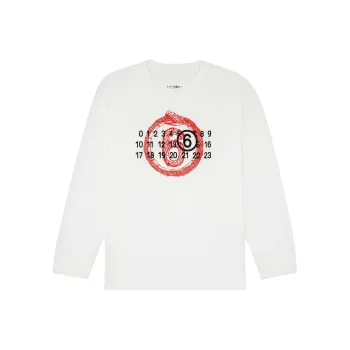 MM6 Maison Margiela Numbers Motif Crewneck T Shirt