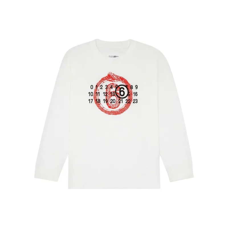 MM6 Maison Margiela Numbers Motif Crewneck T Shirt-0