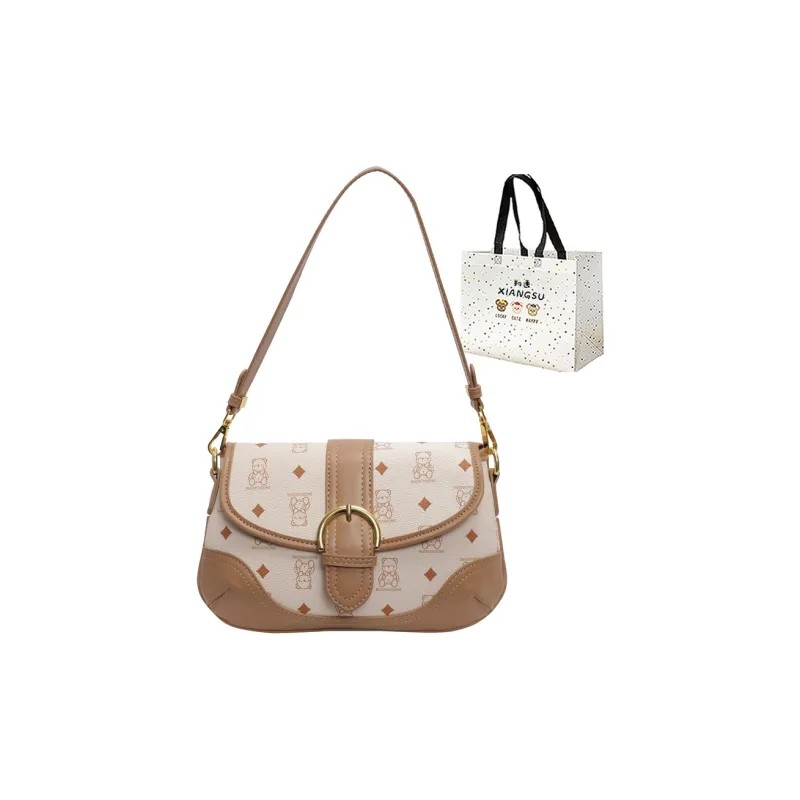 XIANGSU PU Crossbody Bag Shoulder Bag Regular Women's Pink Black/Ecru/Brown-10