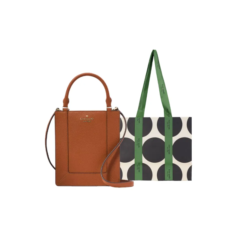 Kate Spade LENA Leather Tote Bag, Shopping Bag, Crossbody Bag, Shoulder Bag, Handbag Mini Women's Warm Ginger-5