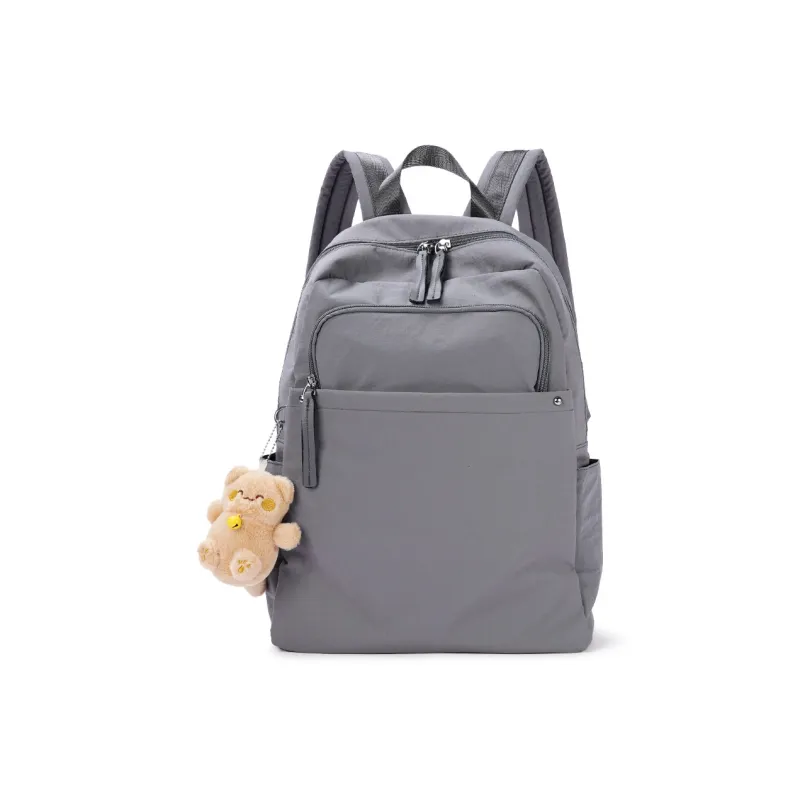 Dubaolu Fabric Backpack Large Size Unisex Black/Khaki/Gray-15