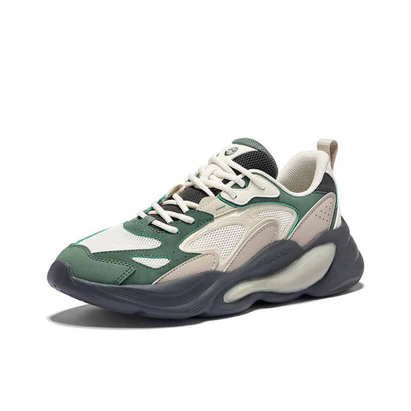 Erke Version 2.0 Of Endless Joy Cushioning Slip Resistant Low Top Casual Shoes Men's Beige Green-2