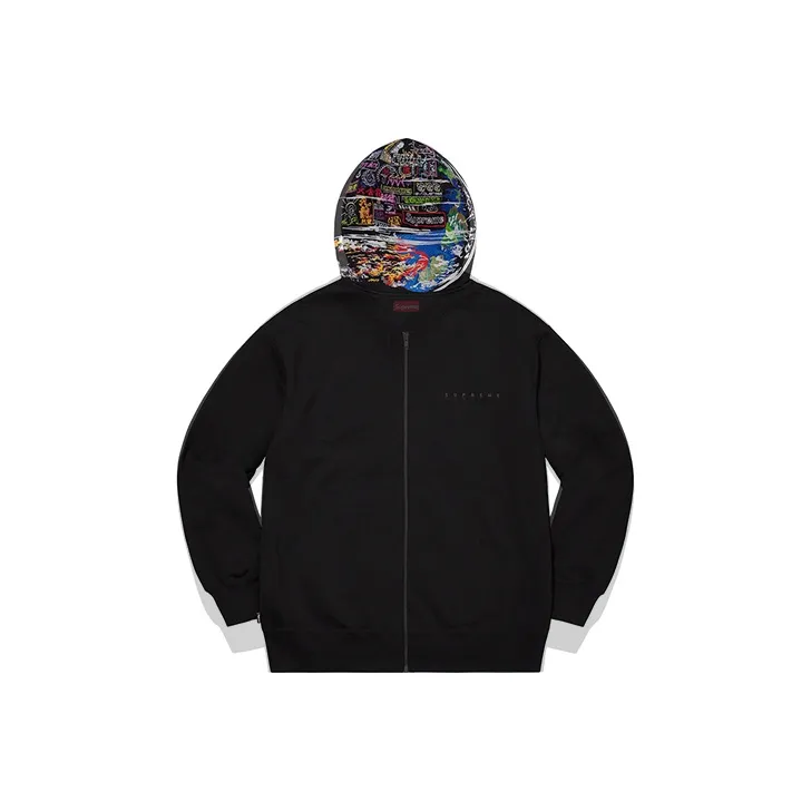 Supreme Globe Zip Up Hooded Sweatshirt-0