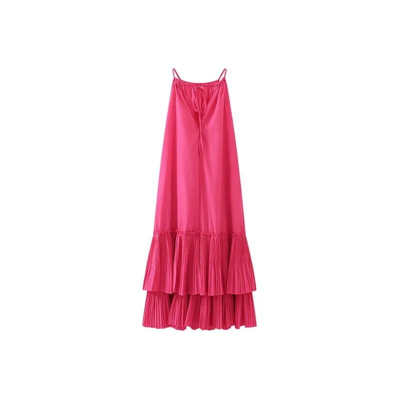 Wbwq Slip Dresses Women's Red-6