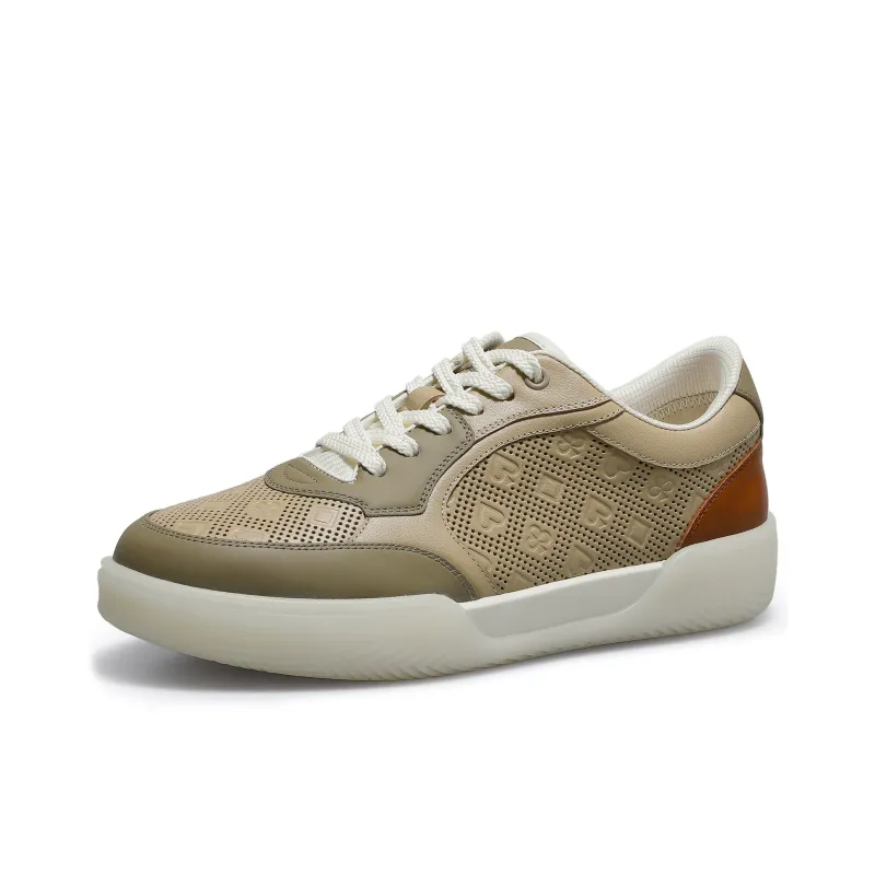 Desai Skateboard Shoes Men Low Top Gray, White Blue, Khaki-11