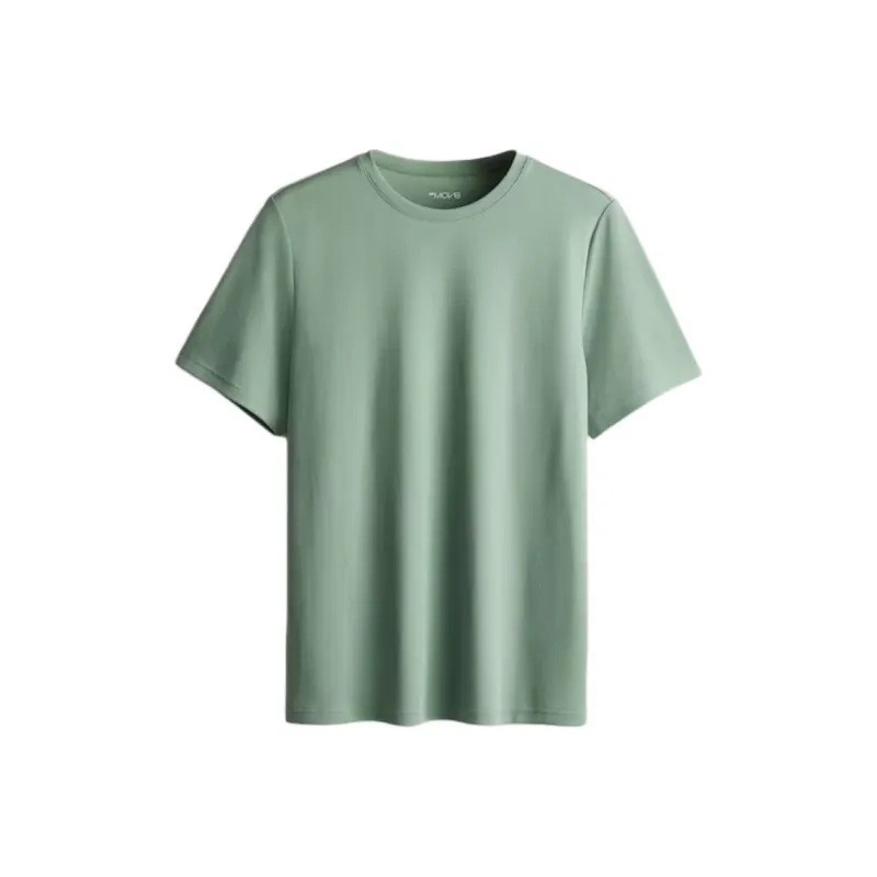 H&M T Shirt Men's Light Khaki Green-0