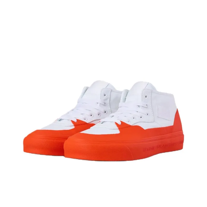 BENJAMIN EDGAR x Vans Vault Anti Slip Wear Resistant Mid Top Skateboard Shoes Unisex White Orange-1