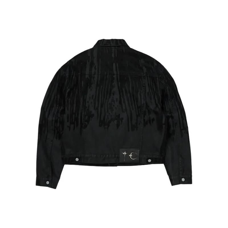 THUG CLUB Lazered Denim Jacket-3